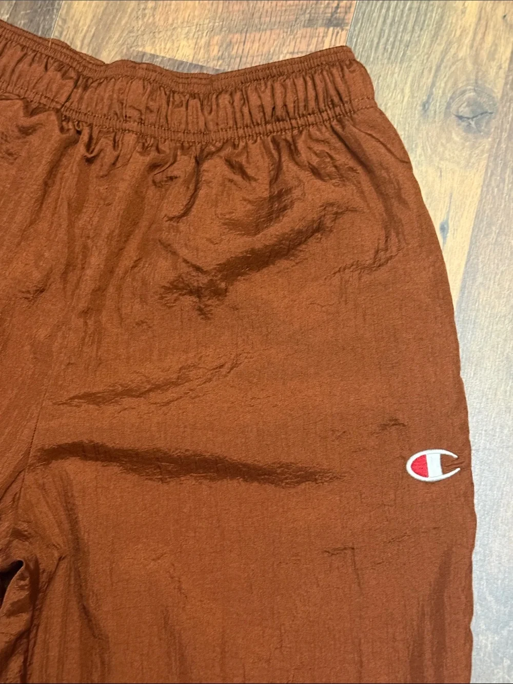 Champion P5648 Nylon Track Pants Men’s M Brown Pink Colorblock
